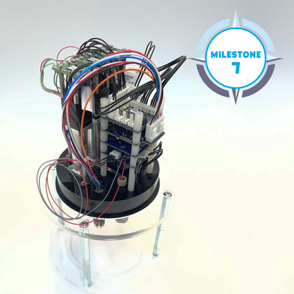 NOC’s combined lab-on-chip TADIC sensor. Pasted on the picture in the top right corner is a TRICUSO milestone badge displaying 'Milestone 7'.
